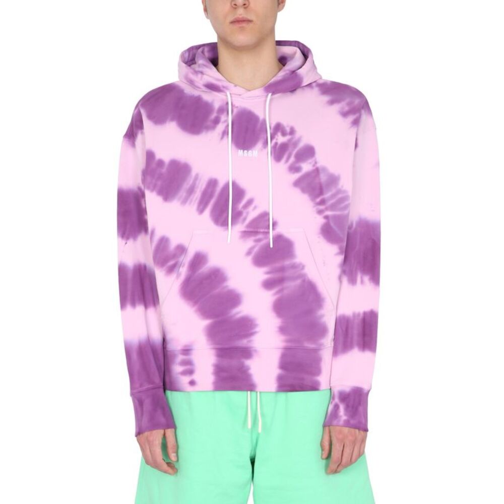 Msgm Men Printed Sweatshirt With Micro Logo